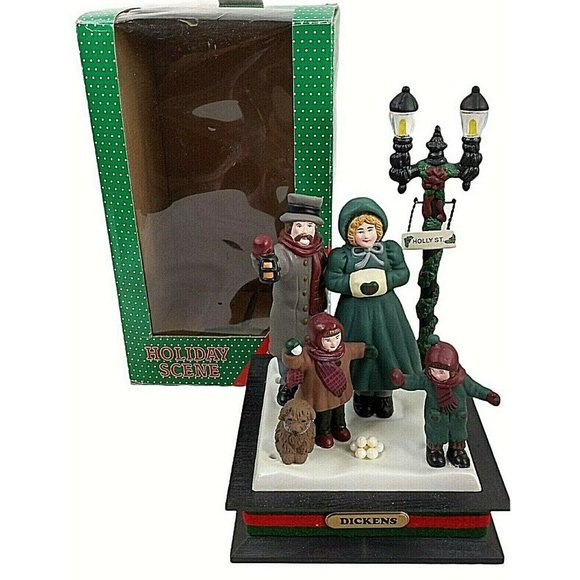 Holiday Scene Other - Vintage Christmas Lighted Carolers Musical Holiday Scene Figure 11"